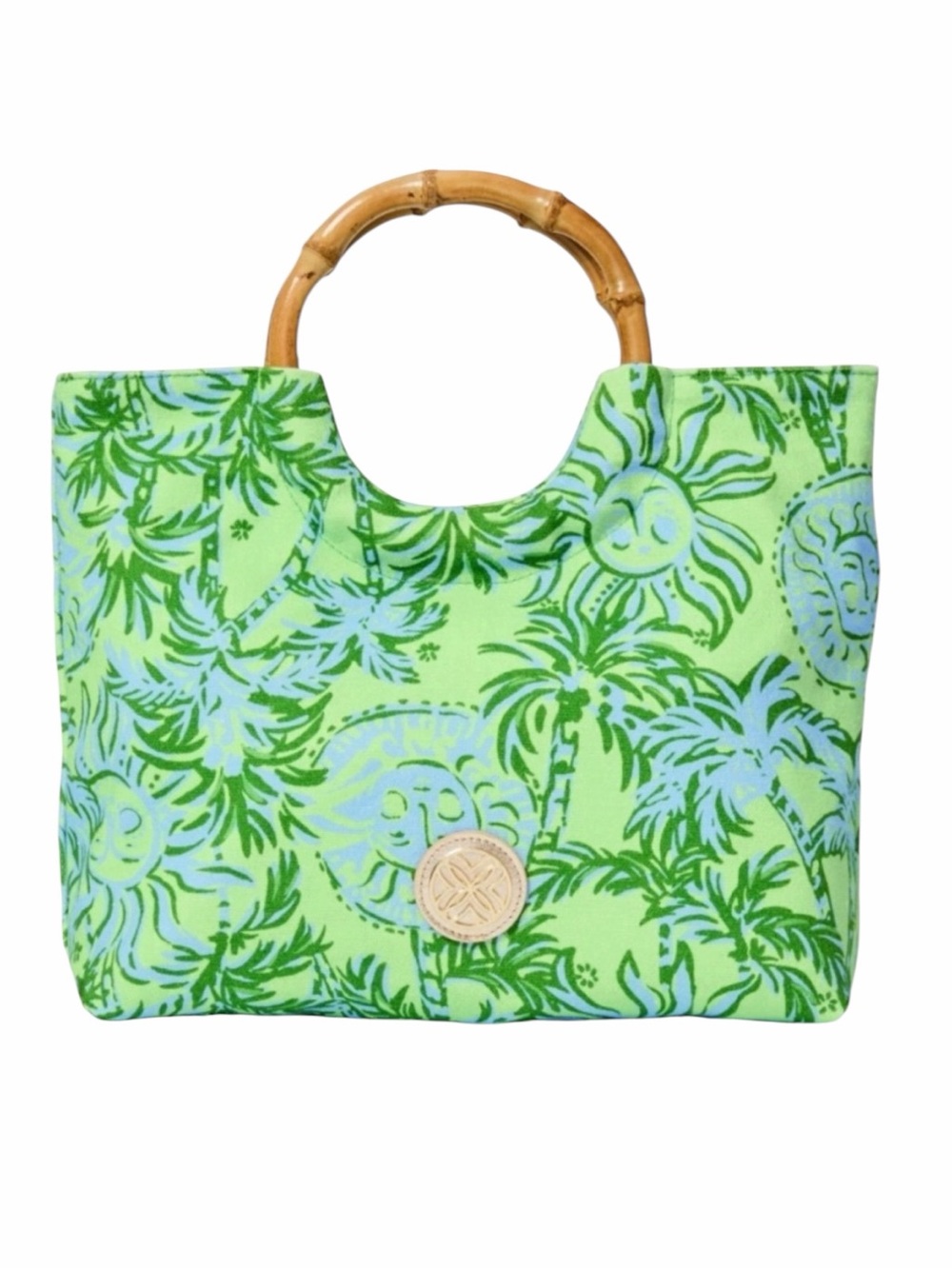 NEW LILLY PULITZER Bamboo Printed Cotton Bag